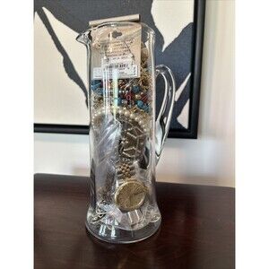 Mystery Jewelry Jar, All Wearable, Vintage To Now, In Vintage Glass Pitcher